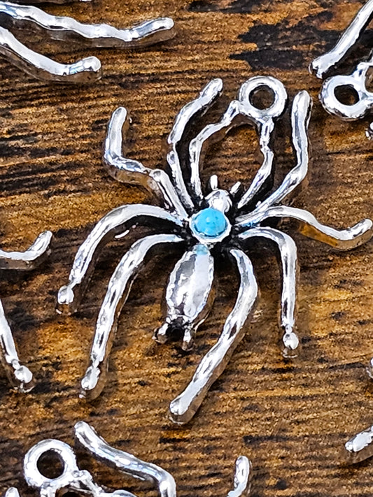Silver spider charms for Halloween Jewellery Making 